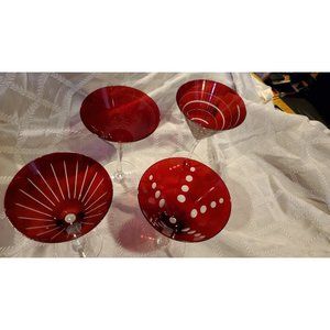 MIKASA Cheers MARTINI Glass Ruby Red 10-Ounce SET of 4 BARWARE